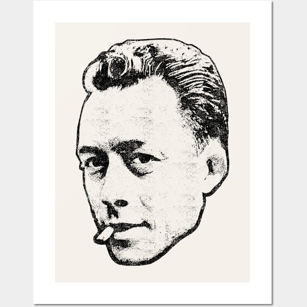 Albert Camus / Retro Style Faded Fan Design Wall Art by CultOfRomance